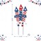 Set of 2 30"H Patriotic/ Americana Firecracker Yard Stake or Wall Décor (KD, Two Function)